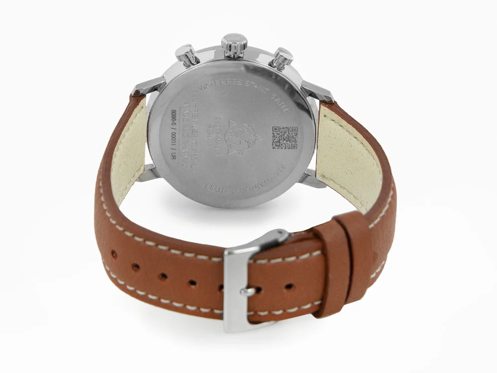 Zeppelin LZ 129 Hindenburg Quartz Watch, Beige, 41 mm, Day, Leather, 8086-5n - Image 3