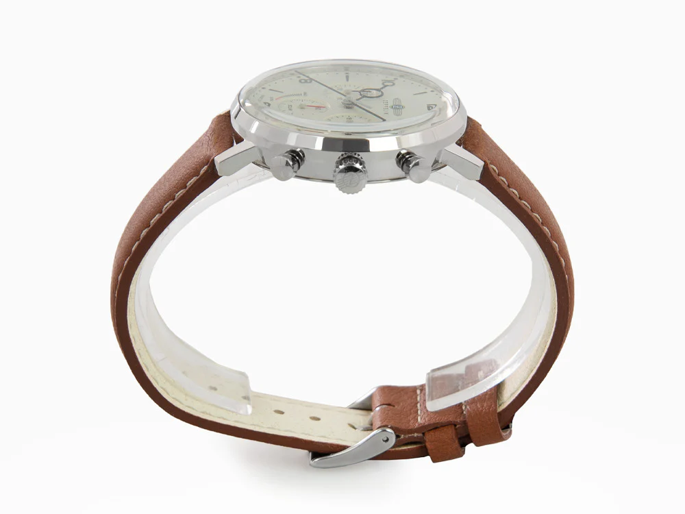 Zeppelin LZ 129 Hindenburg Quartz Watch, Beige, 41 mm, Day, Leather, 8086-5n - Image 5