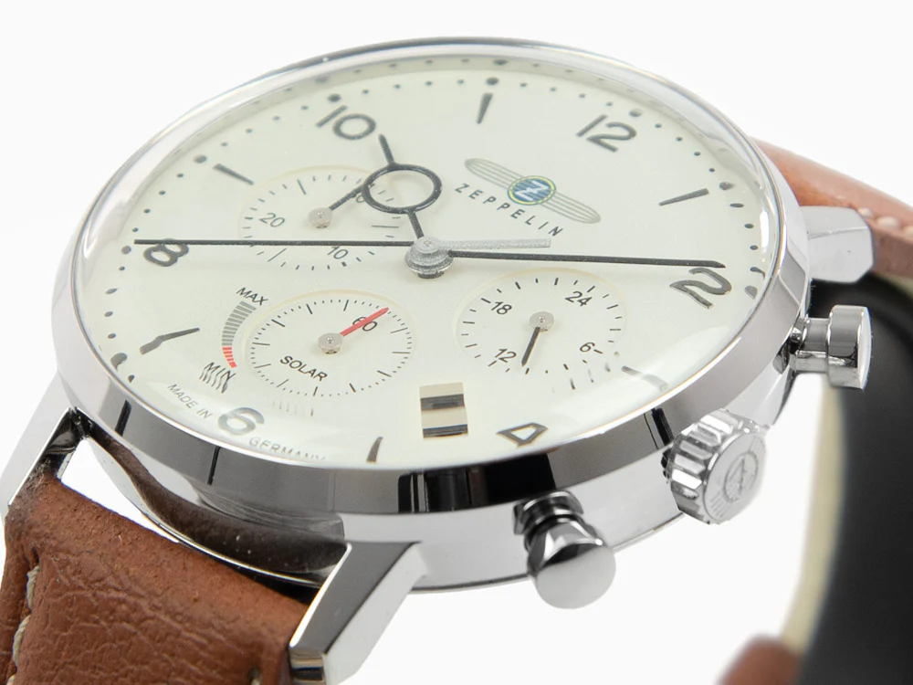 Zeppelin LZ 129 Hindenburg Quartz Watch, Beige, 41 mm, Day, Leather, 8086-5n - Image 8