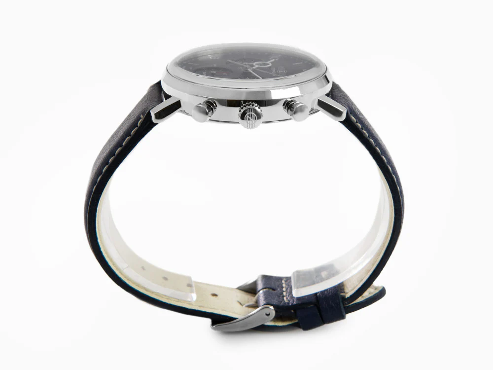 Zeppelin LZ 129 Hindenburg Quartz Watch, Blue, 41 mm, Day, Leather, 8086-3n - Image 5