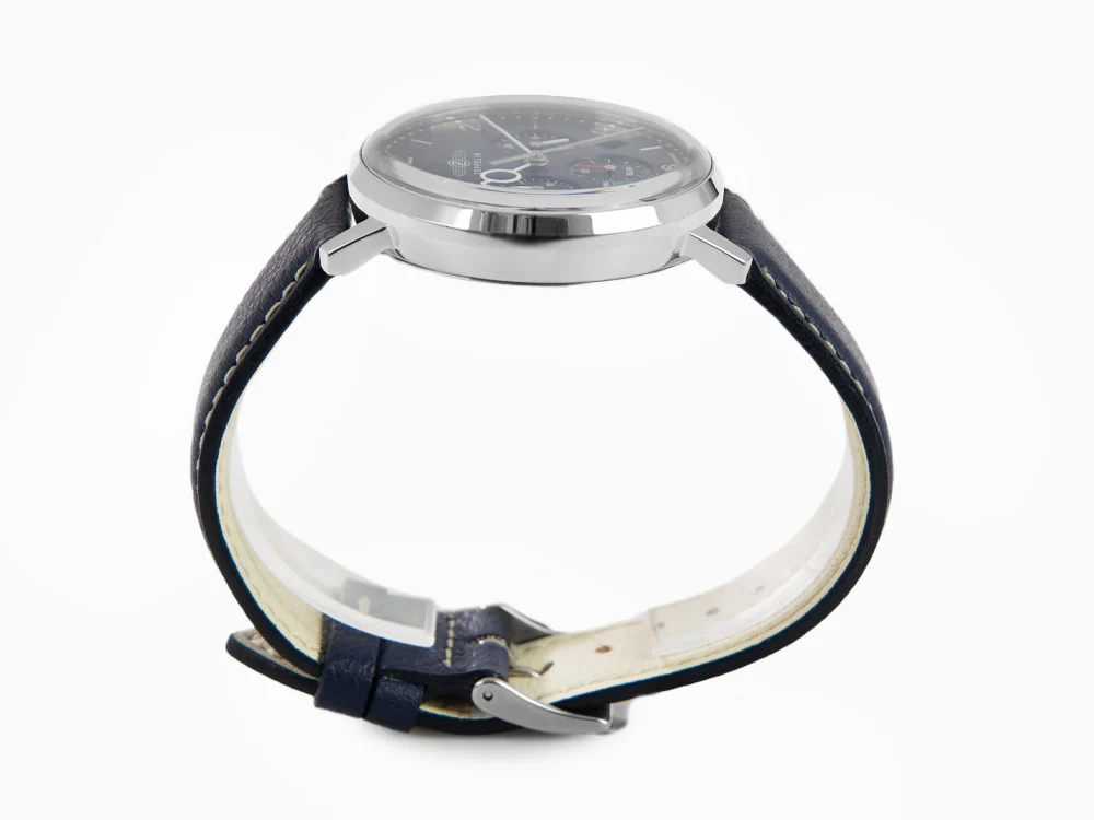 Zeppelin LZ 129 Hindenburg Quartz Watch, Blue, 41 mm, Day, Leather, 8086-3n - Image 6