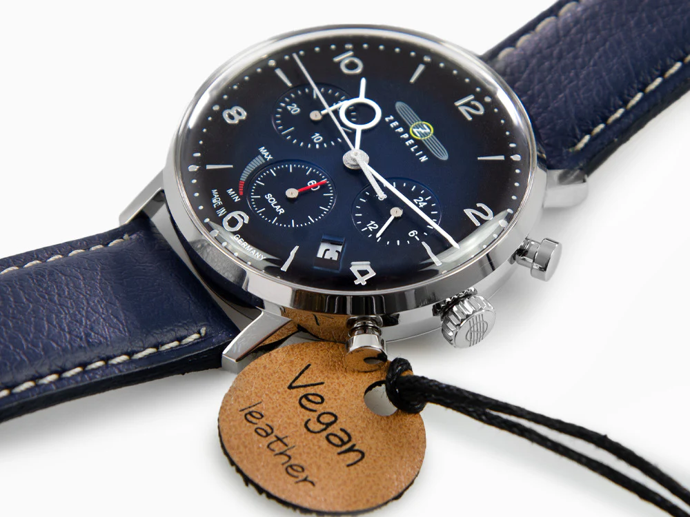 Zeppelin LZ 129 Hindenburg Quartz Watch, Blue, 41 mm, Day, Leather, 8086-3n - Image 8