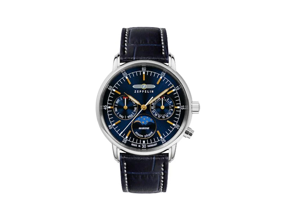 Zeppelin LZ14 Marine Quartz Watch, Blue, 36 mm, 8635-3