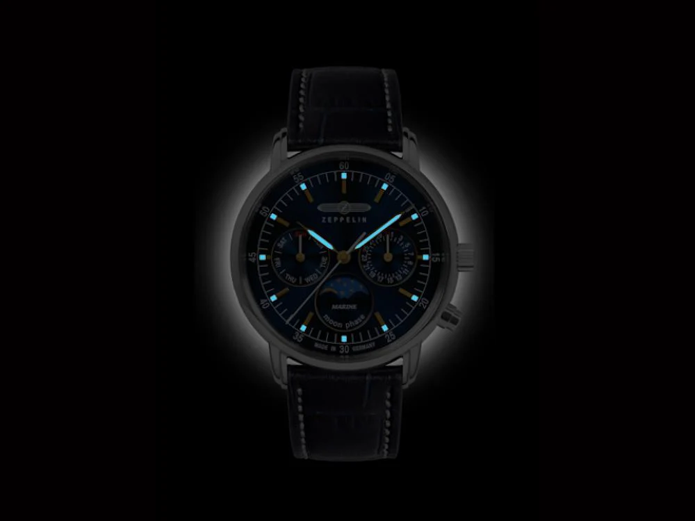 Zeppelin LZ14 Marine Quartz Watch, Blue, 36 mm, 8635-3 - Image 2