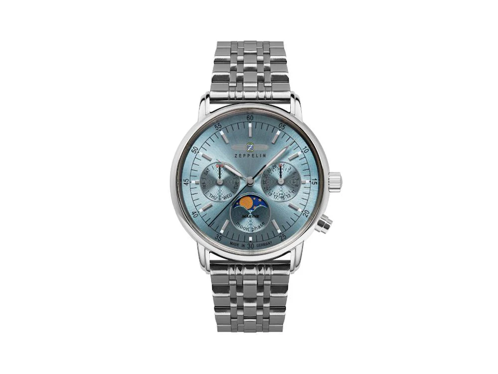 Zeppelin LZ14 Marine Quartz Watch, Blue, 36 mm, 8637M-3