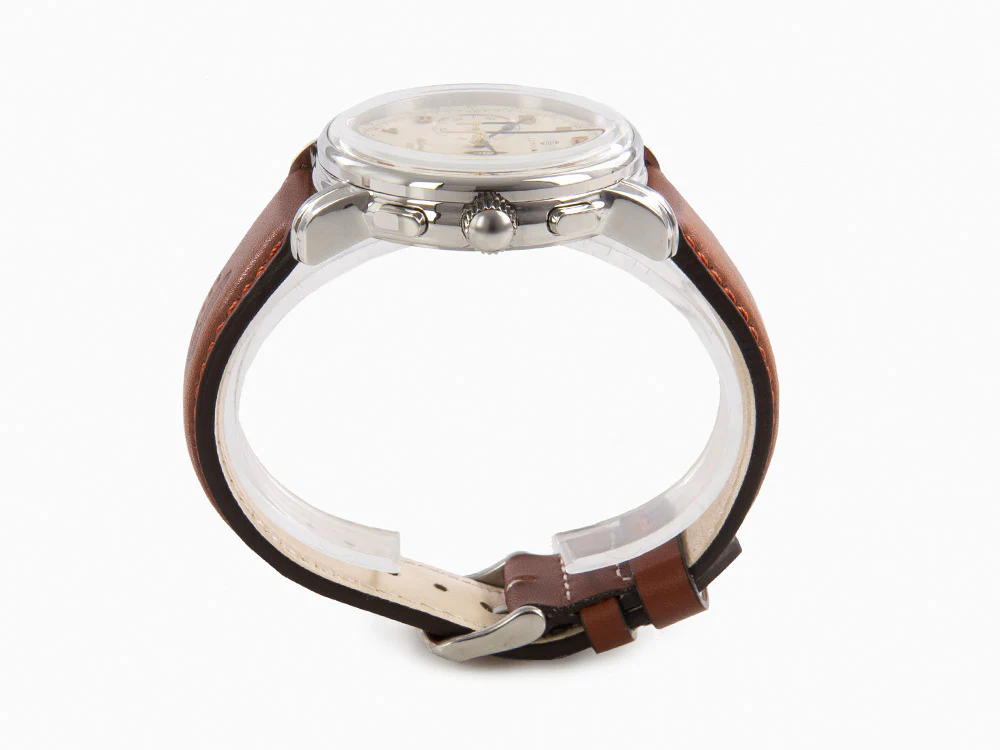 Zeppelin Méditerranée Chrono Quartz Watch, Beige, 42 mm, Day, 9670-5 - Image 5