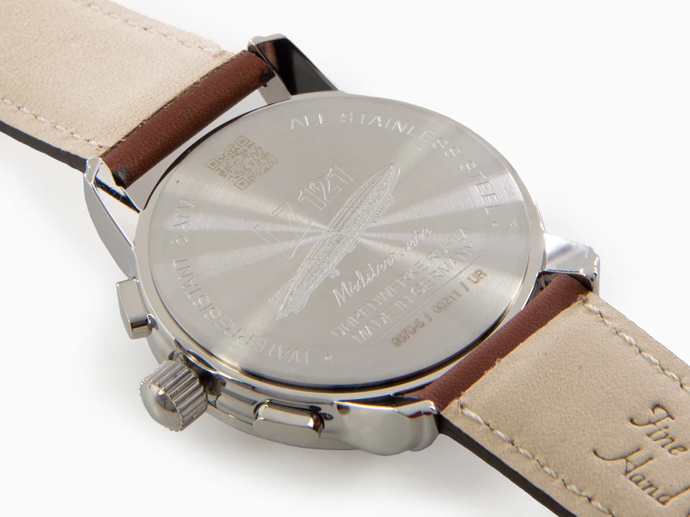 Zeppelin Méditerranée Chrono Quartz Watch, Beige, 42 mm, Day, 9670-5 - Image 9