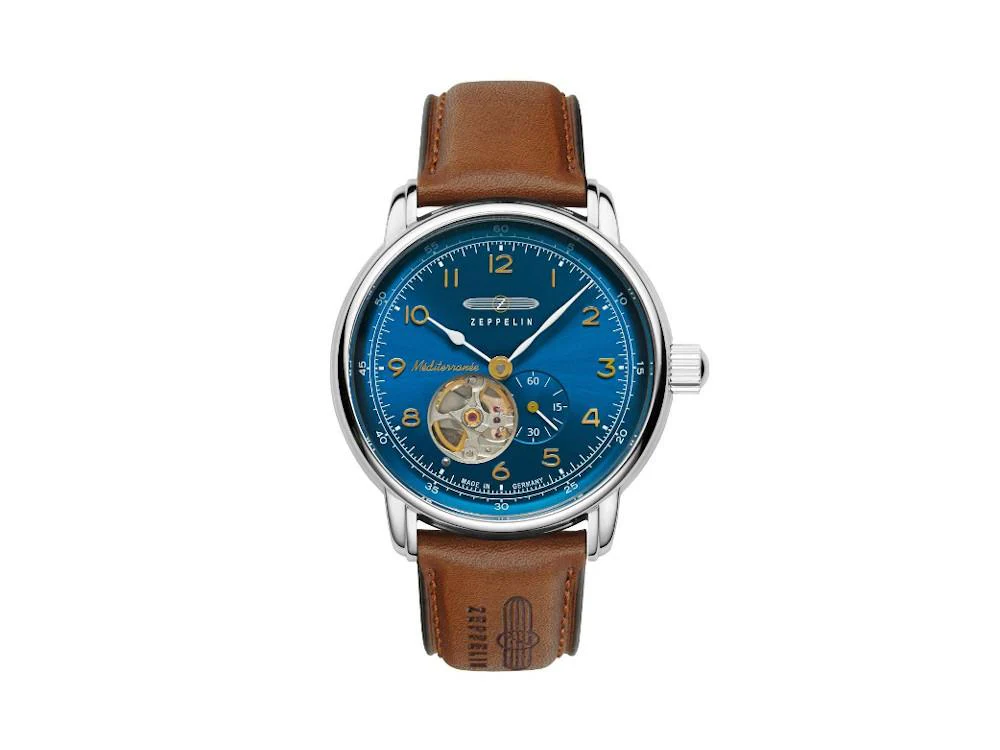 Zeppelin Méditerranée Open Heart Automatic Watch, Blue, 40 mm, 9666-3 - Image 2
