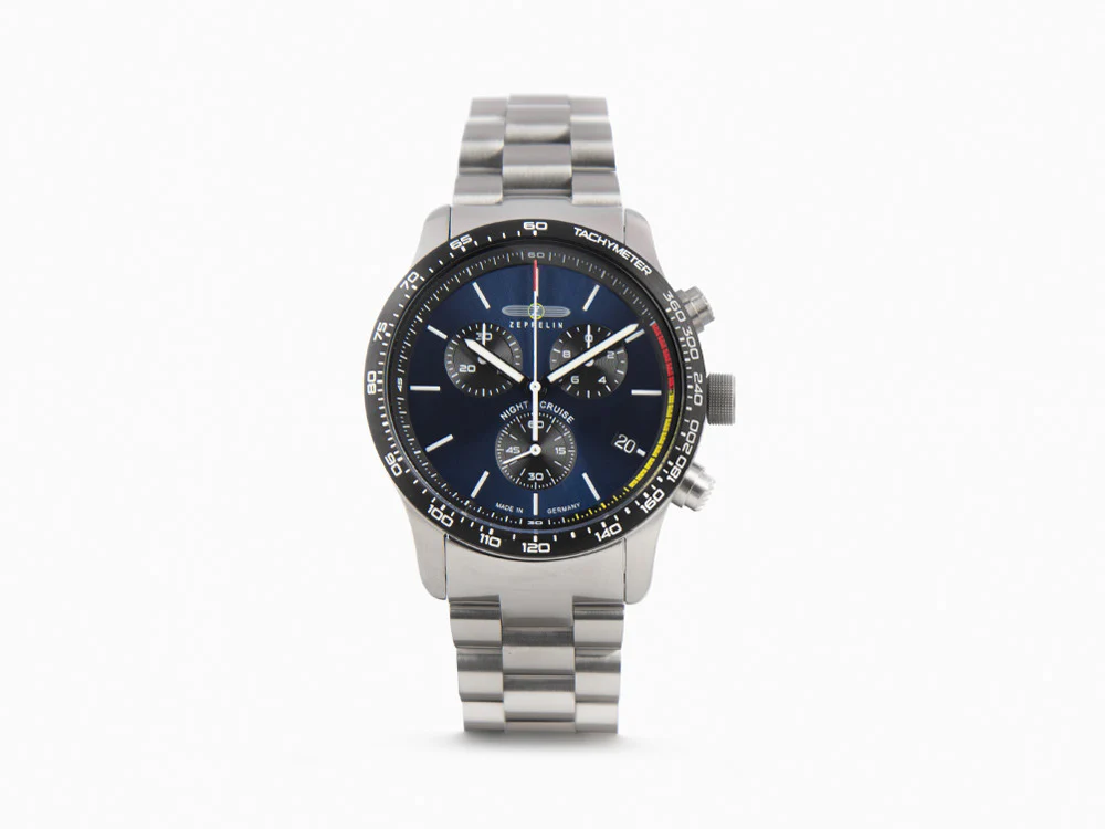 Zeppelin Night Cruise Quartz Watch, Blue, 42 mm, Chronograph, Day, 7288M-3 - Image 2